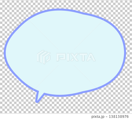 水色の吹き出しのシンプルなイラスト 138138976