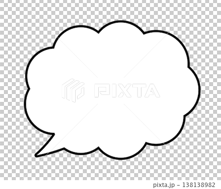 雲の形をした思考吹き出しの線画 雲の形をした思考吹き出しの線画 138138982