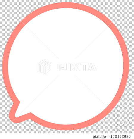 Coral-colored round speech bubble frame material Coral-colored round speech bubble frame material 138138989