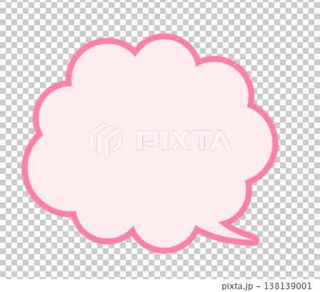Pink cloud-shaped speech bubble frame 138139001