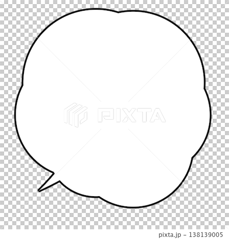吹き出しの線画イラスト素材 吹き出しの線画イラスト素材 138139005