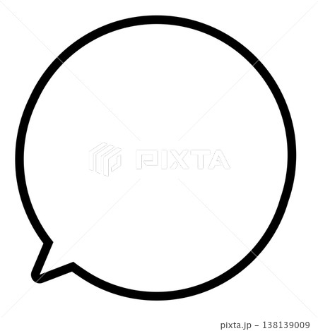太線で描かれた丸い吹き出しアイコン 138139009