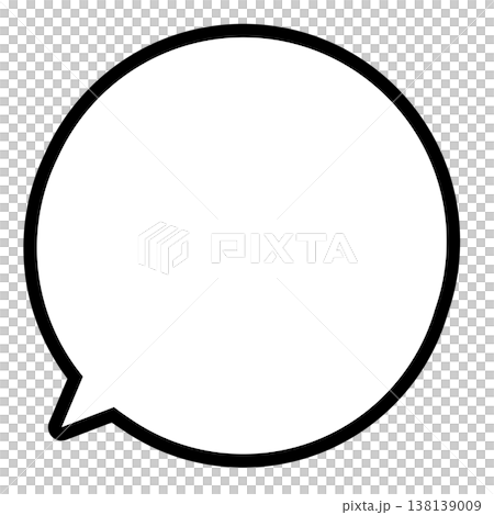 太線で描かれた丸い吹き出しアイコン 138139009