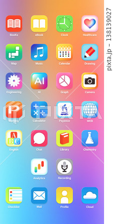 スマートフォン アプリケーション アイコン一覧 138139027