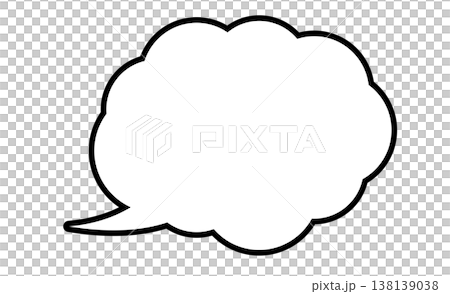Comic-style thought bubble line art Comic-style thought bubble line art 138139038