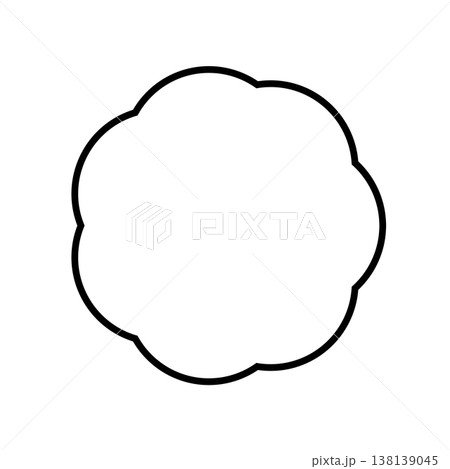 雲型の思考吹き出しの黒い線画 138139045