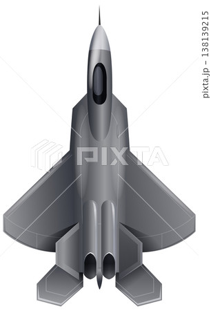 Top View Vector Illustration of a Modern Stealth Fighter Jet 138139215