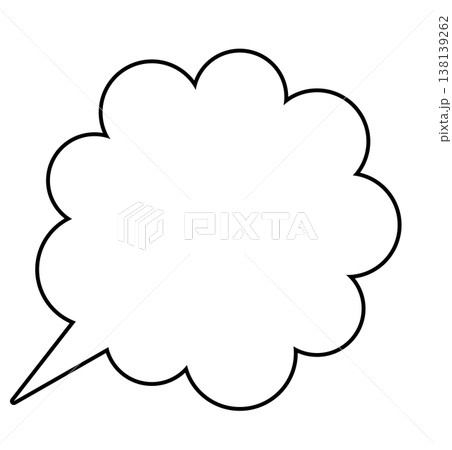 フキダシの吹き出し線画素材 138139262