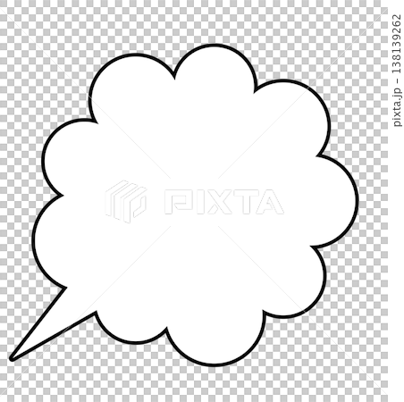 フキダシの吹き出し線画素材 138139262