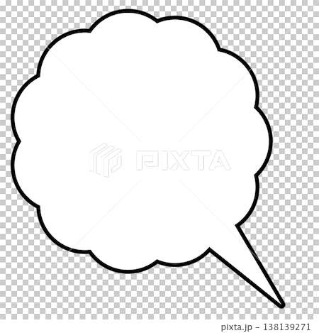 吹き出しの線画イラスト素材 138139271