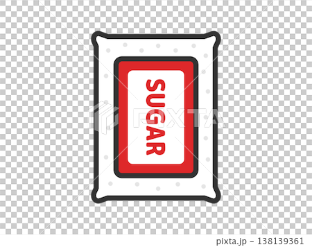 An illustration of a sugar icon in a pack (line drawing, color). An illustration of a sugar icon in a pack (line drawing, color). 138139361