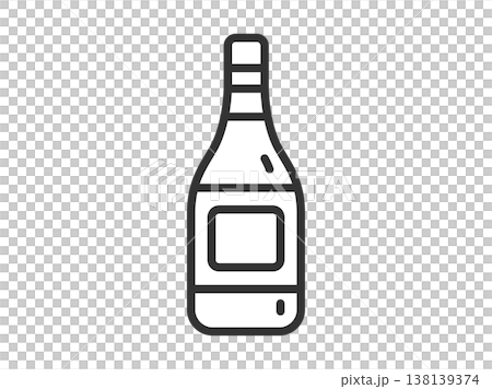 Illustration of a wine bottle icon (line drawing) Illustration of a wine bottle icon (line drawing) 138139374