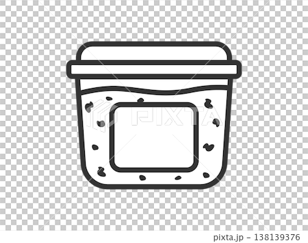 包裝盒內味噌圖示（線條畫）的插圖。 138139376