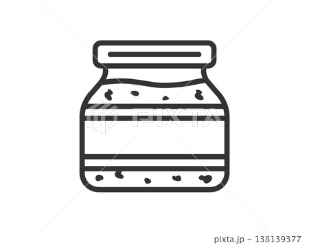 瓶に入った、豆板醤のアイコン（線画）のイラスト 138139377
