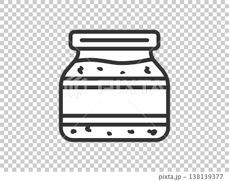 An illustration (line drawing) of a doubanjiang (spicy bean paste) icon in a jar. An illustration (line drawing) of a doubanjiang (spicy bean paste) icon in a jar. 138139377