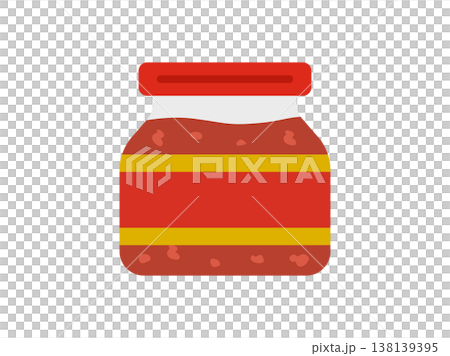 An illustration of a doubanjiang (spicy bean paste) icon in a jar. 138139395