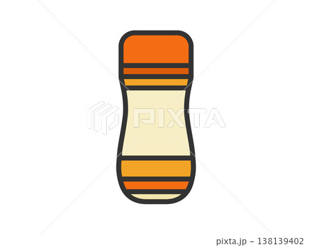 塩こしょうボトルのアイコン（線画カラー）のイラスト 138139402