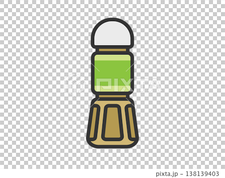 ドレッシングボトルのアイコン（線画カラー）のイラスト 138139403