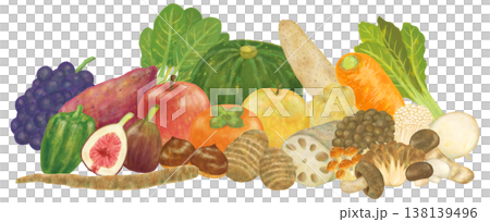 秋の味覚の集合イラスト 138139496