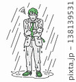急なゲリラ豪雨で傘を忘れてずぶ濡れのサラリーマン 138139531