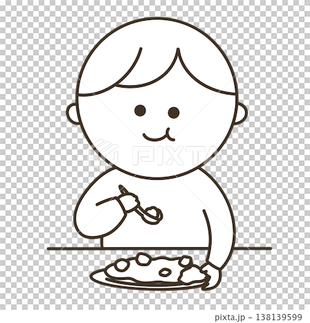 A simple person eating curry; stockpiling 138139599