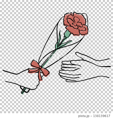 Handing over carnations 138139617