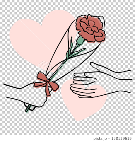 Handing over carnations (with a heart background) 138139619