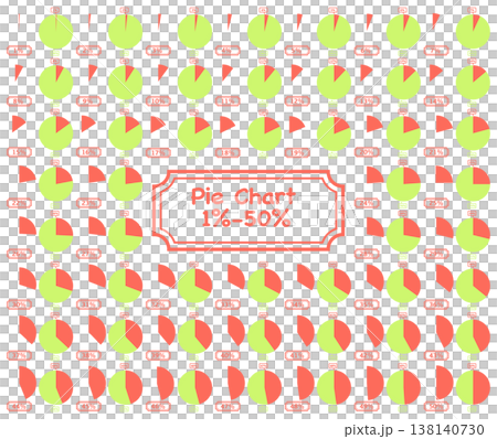 簡易餅圖插圖集(1%-50%) 簡易餅圖插圖集(1%-50%) 138140730