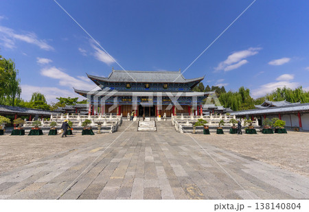 Lijiang, China - April 11, 2024 : Main pavilion at Mufu Palace in Lijiang old town, China on April 11, 2024. 138140804