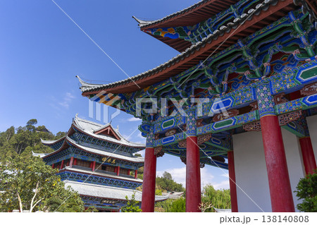 Lijiang, China - April 11, 2024 : Main pavilion at Mufu Palace in Lijiang old town, China on April 11, 2024. 138140808