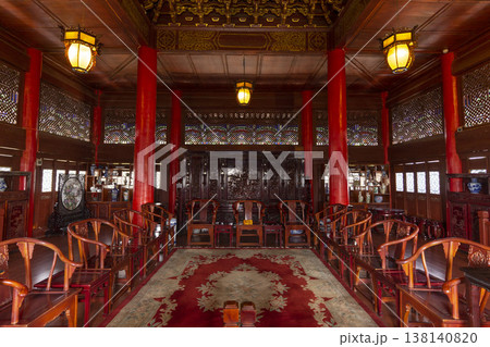 Lijiang, China - April 11, 2024 : Interior view of The Mufu Wood Mansion in Lijiang old town, China on April 11, 2024. 138140820
