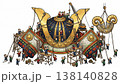 小人たちが巨大な端午の節句の兜を組み立てるイラスト 138140828
