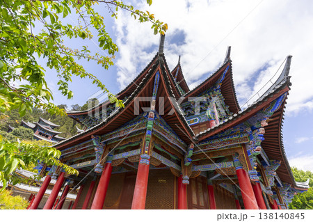Lijiang, China - April 11, 2024 : Main pavilion at Mufu Palace in Lijiang old town, China on April 11, 2024. 138140845