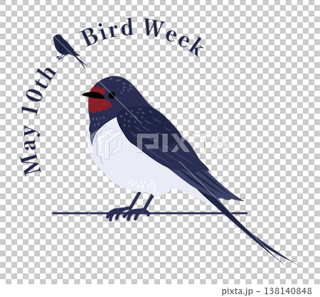 愛鳥週間のロゴとツバメのイラスト素材 愛鳥週間のロゴとツバメのイラスト素材 138140848