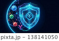 DNAシールドと免疫ネットワークの未来医療セキュリティイメージ 138141050