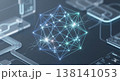 発光する幾何学ネットワークと情報接続の抽象テクノロジー背景 138141053