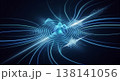 青い波動とエネルギーの流れを表現した抽象デジタル背景 138141056