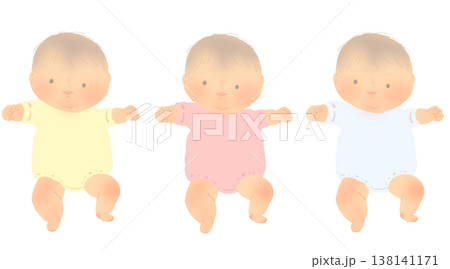 赤ちゃんの全身イラスト 138141171