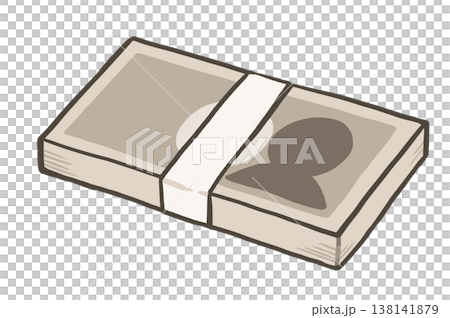 札束・大金　お金のシンプルな手描きイラスト素材 138141879