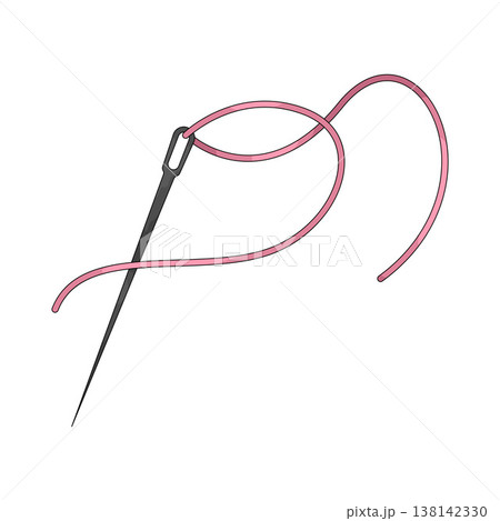 Illustration of Sewing Needle Illustration of Sewing Needle 138142330