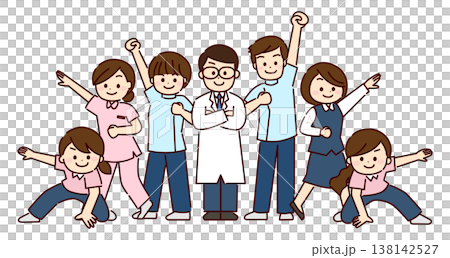 ヒーローポーズの在宅医療チームの人々 ヒーローポーズの在宅医療チームの人々 138142527