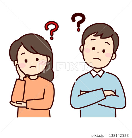 何かに疑問がある男性と女性 138142528