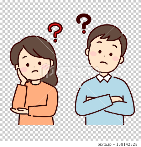 何かに疑問がある男性と女性 138142528