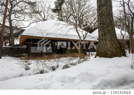 湯西川温泉　平家の里の雪景色（栃木県） 138142668