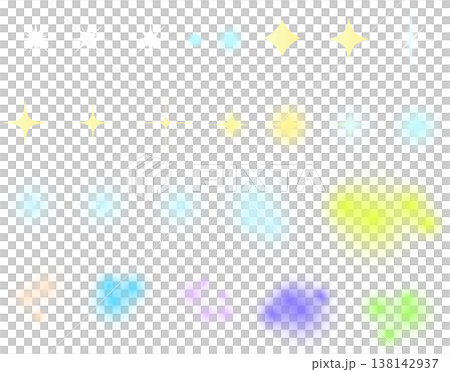 ぼんやりした輝き・光・輝きの装飾イラストセット 138142937