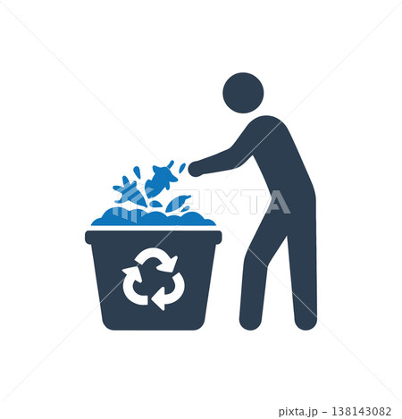 Organic Waste Composting Icon Organic Waste Composting Icon 138143082