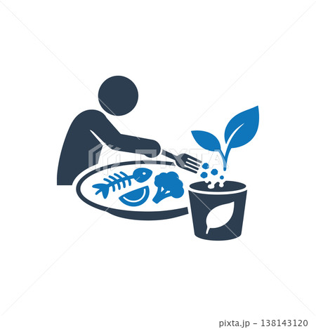 Organic Food Waste Composting Icon Organic Food Waste Composting Icon 138143120