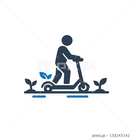 Eco Friendly Electric Scooter Icon Eco Friendly Electric Scooter Icon 138143142