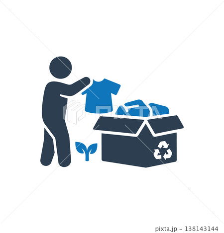 Sustainable Clothing Donation Recycle Icon 138143144