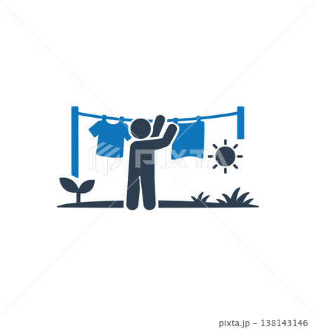 Natural Solar Laundry Drying Icon 138143146